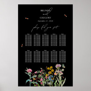 Affiche Jardin de fleurs sauvages Mariage Plan de table No