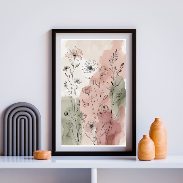 Affiche Jardin de fleurs sauvages tranquille | Botanique à (Créateur téléchargé)