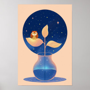 Affiche Jardin de la Chouette de nuit Mystic Bloom