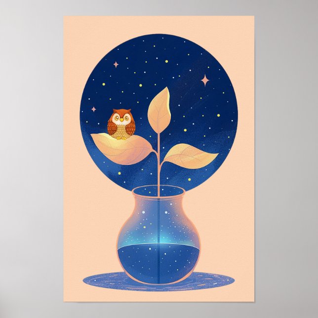 Affiche Jardin de la Chouette de nuit Mystic Bloom (Devant)