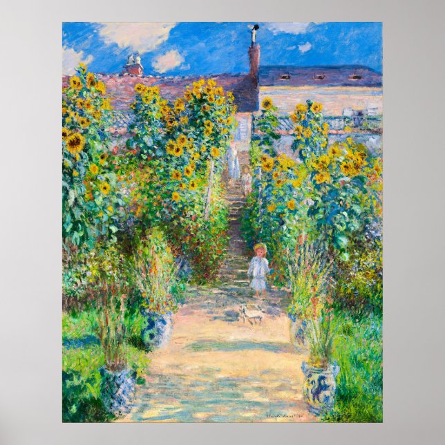 Affiche Jardin de l'artiste à Vetheuil, 1880 par Monet (Devant)
