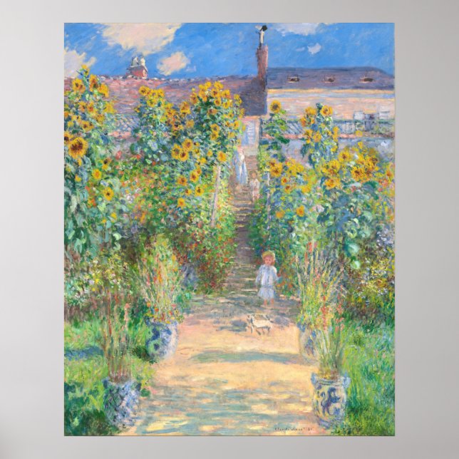 Affiche Jardin de l'artiste à Vétheuil, Claude Monet Fine  (Devant)
