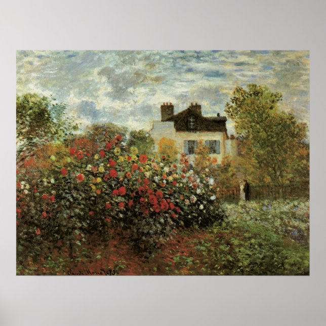 Affiche Jardin de Monet à Argenteuil par Claude Monet (Devant)