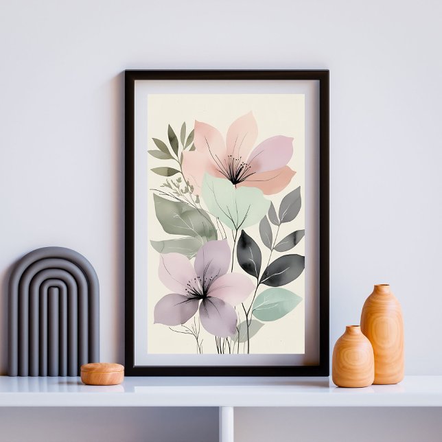 Affiche Jardin de murmures botaniques | Art floral pastel  (Créateur téléchargé)
