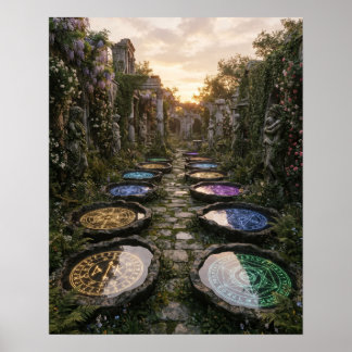 Affiche Jardin de pierre du bassin réfléchissant