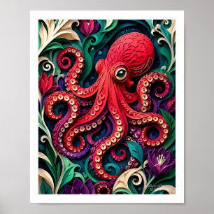 Affiche Jardin de Poulpe en Papier Vibrant