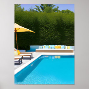 Affiche Jardin de rêve photo de piscine Art