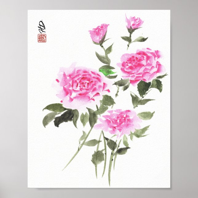 Affiche Jardin de roses délicates (Devant)