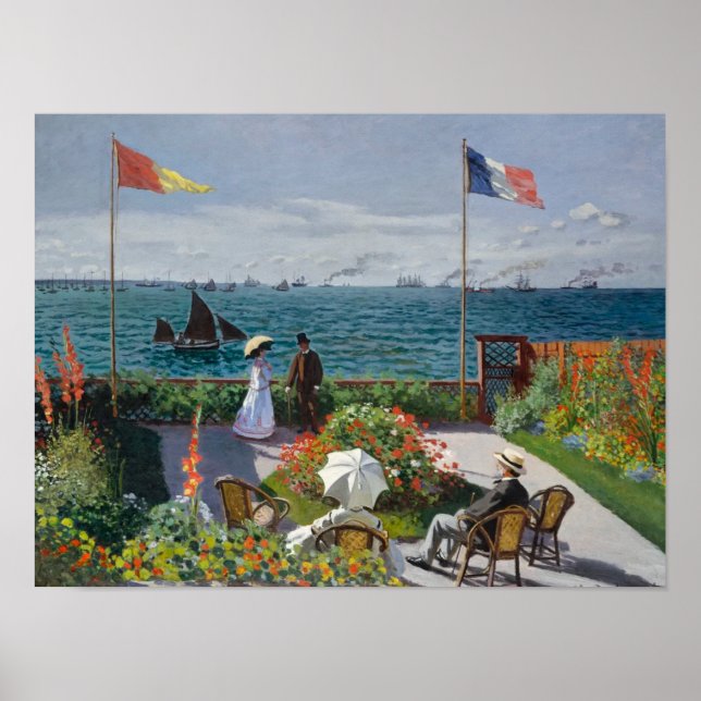 Affiche Jardin de Sainte-Adresse (1867) Claude Monet Art (Devant)