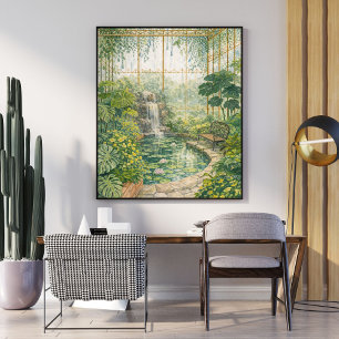 Affiche jardin de serre tropical   conservateur botanique