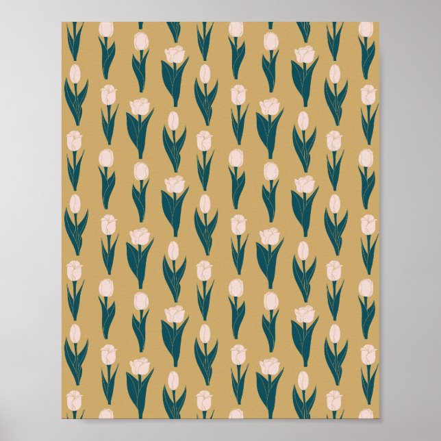 Affiche Jardin de Tulipes Roses (Devant)