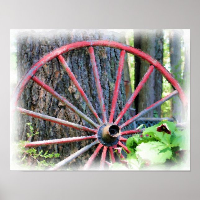Affiche Jardin de Wagon Wheel - peinture photo (Devant)