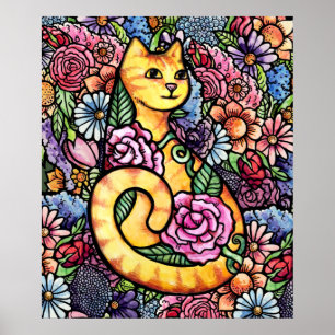 Affiche Jardin des chats Tabby Orange