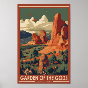 Affiche Jardin des Dieux Colorado Springs Voyage Vintage