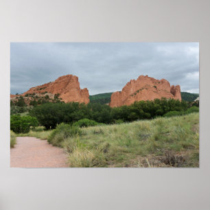 Affiche Jardin des dieux Monolithes le long du sentier