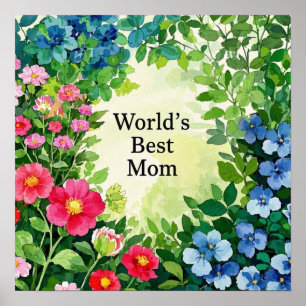 Affiche Jardin des fleurs Meilleure maman du monde