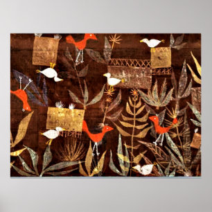 Affiche Jardin des oiseaux, peinture lunaire de Paul Klee