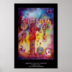 AFFICHE JARDIN DES OMBRES PERDUES, FÉES ET PAPILLONS
