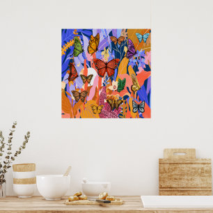 Affiche Jardin des papillons