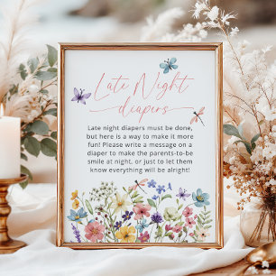Affiche Jardin des papillons fleurs sauvages Diapositives