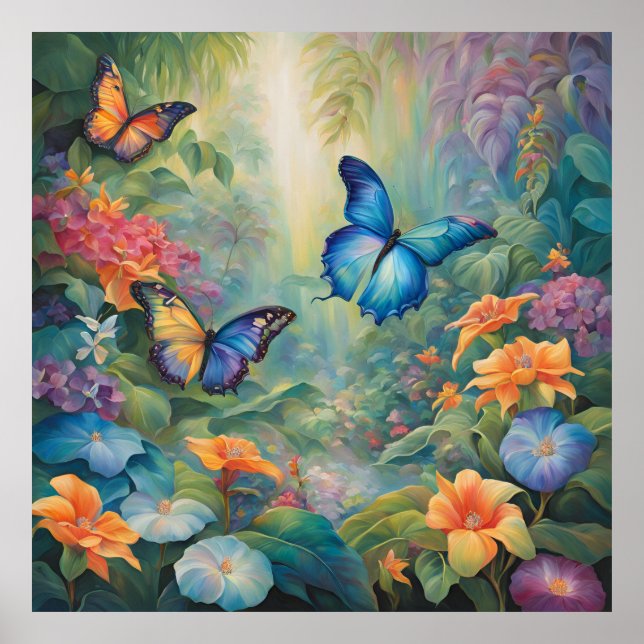 Affiche Jardin des papillons Iridescente (Devant)