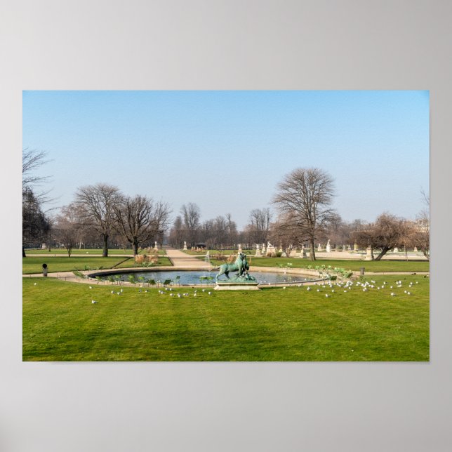 Affiche Jardin des Tuileries en hiver - Paris (Devant)