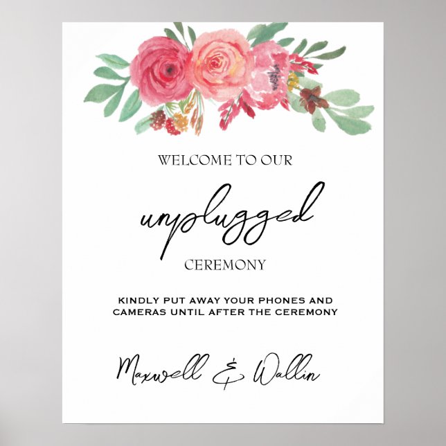 Affiche Jardin d'été Aquarelle Mariage floral (Devant)