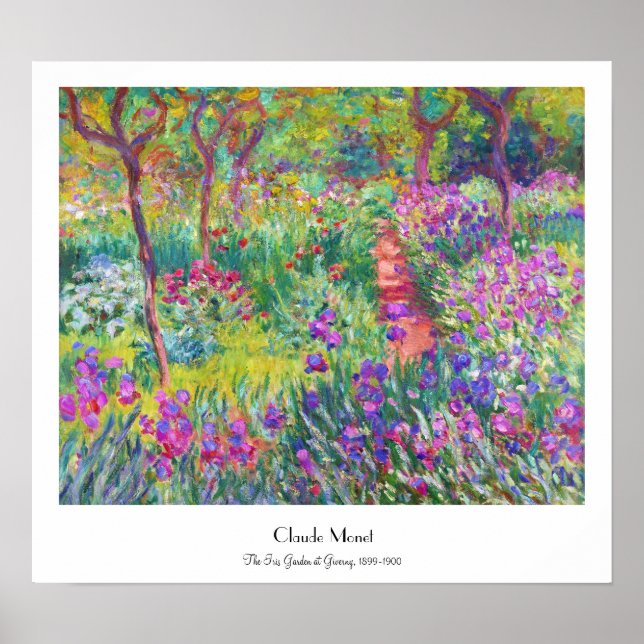 Affiche Jardin d'Iris à Giverny Claude Monet cool, vieux, (Devant)