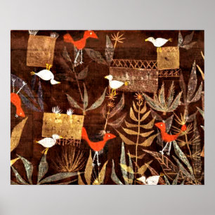 Affiche Jardin d'oiseaux, art abstrait coloré de Paul Klee