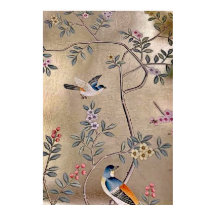 Jardin d'or métallique Chinoiserie avec oiseaux ch