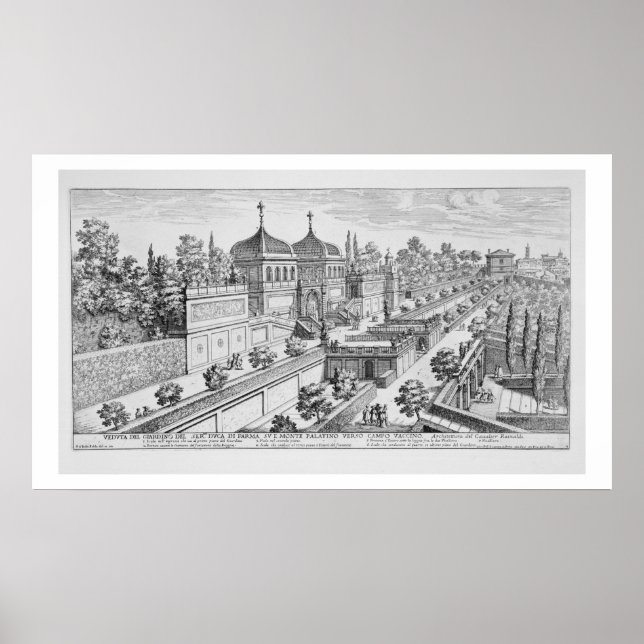 Affiche Jardin du duc de Parme sur la colline du Palatin, (Devant)