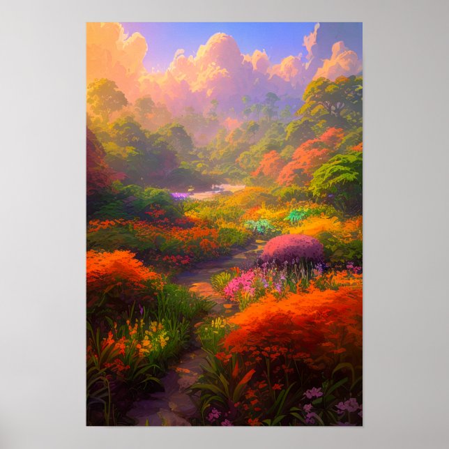 Affiche Jardin du Soleil Cadre (Devant)