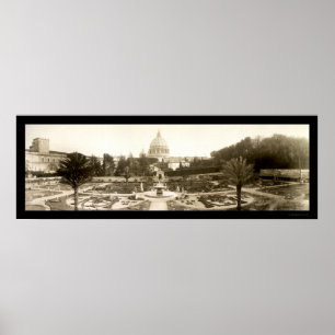 Affiche Jardin du Vatican Rome Photo 1909