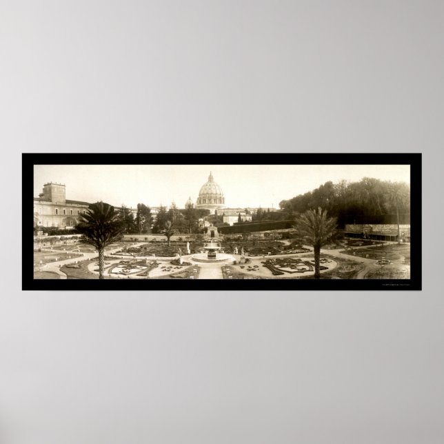 Affiche Jardin du Vatican Rome Photo 1909 (Devant)
