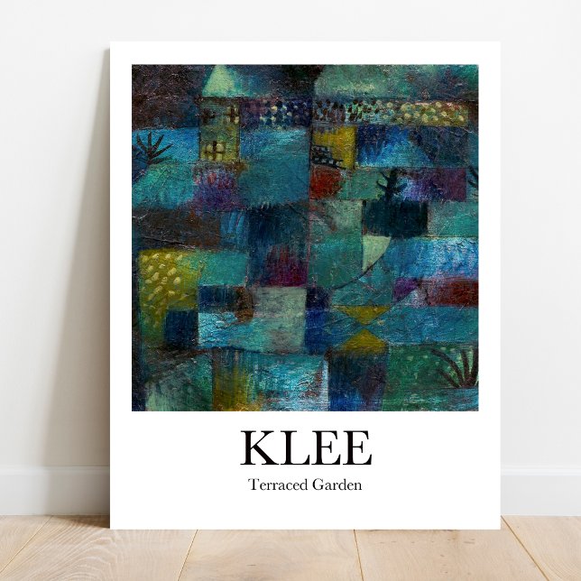 Affiche Jardin en terrasse par Paul Klee (Klee's Terraced Garden: Geometric Dream - Museum-quality poster)