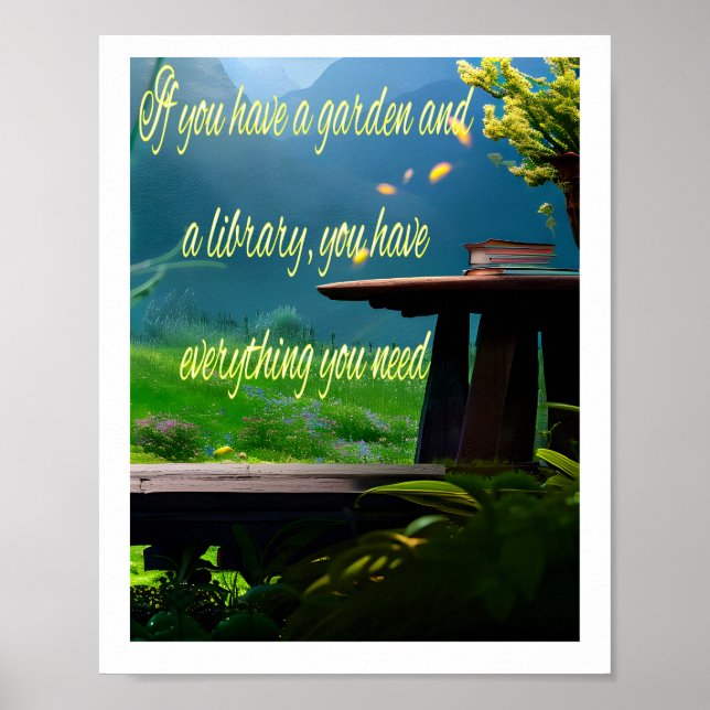 Affiche Jardin et bibliothèque (Devant)