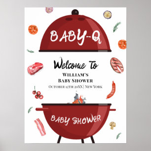 Affiche Jardin extérieur moderne Baby shower barbecue Bien