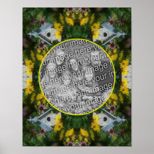 Affiche Jardin Fleur Birdhouse Créez votre propre photo