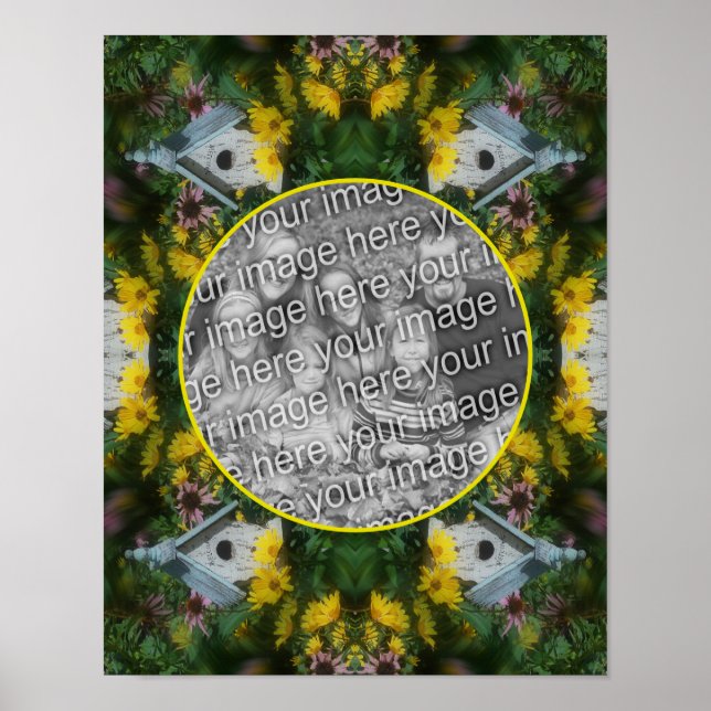 Affiche Jardin Fleur Birdhouse Créez votre propre photo (Devant)