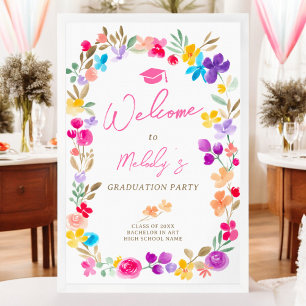 Affiche Jardin fleur sauvage prairie bienvenue graduation