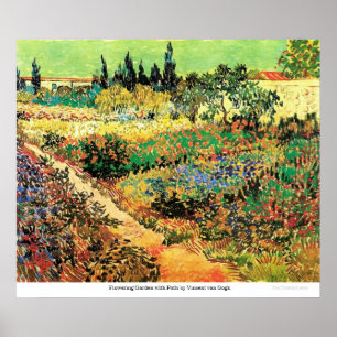 Affiche Jardin fleuri avec sentier par Vincent van Gogh