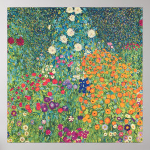 Affiche Jardin fleuri Gustav Klimt