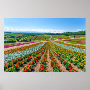 Affiche Jardin fleuri Shikisai No Oka Flower Farm