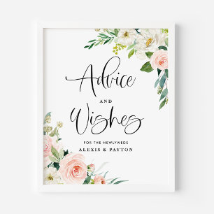 Affiche Jardin Fleurs Conseil et bien souhaits Mariage
