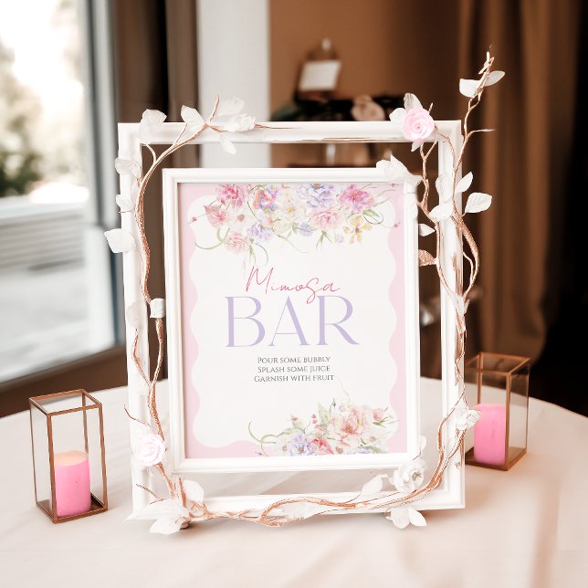 Affiche Jardin Floral Fleur sauvage moderne Bridal Bar Mim (Créateur téléchargé)