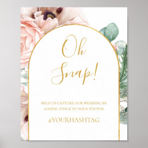 Affiche Jardin floral   Hashtag Mariage Oh Snap