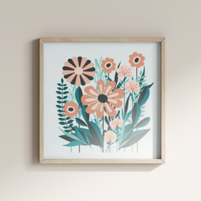 Affiche Jardin Floral Retro (Créateur téléchargé)