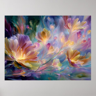 Affiche Jardin floral rêveur abstrait