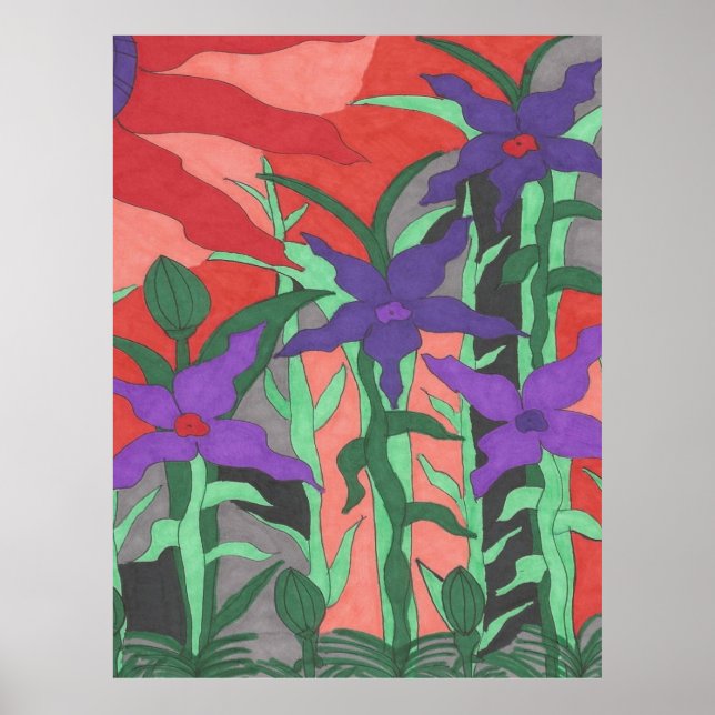 Affiche Jardin floral Twilight (Devant)