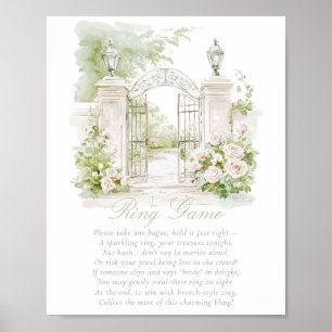 Affiche Jardin Français Château Pastel Ring Game Bride